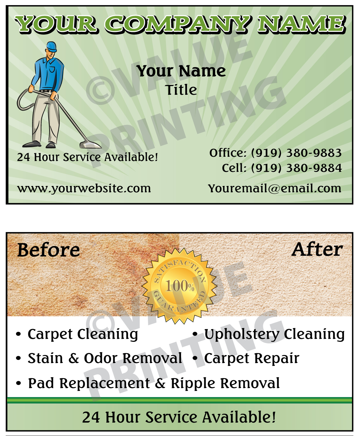 Carpet Cleaning Business Cards 2 | HVAC Sticker